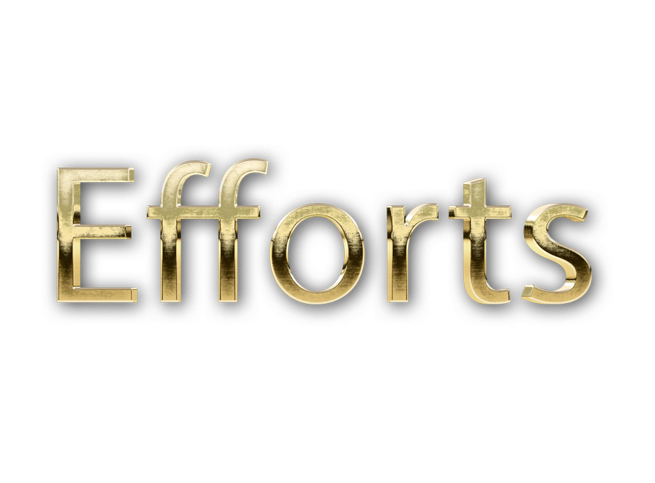 3D WORD EFFORTS gold text effects art typography PNG images free